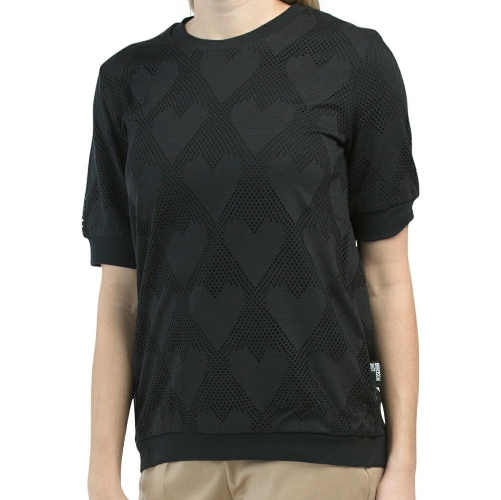 Moschino Mesh Heart Tee Shirt